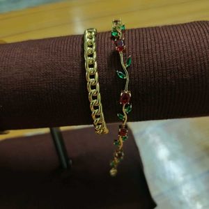 Elegant Gold Bracelet with Gems