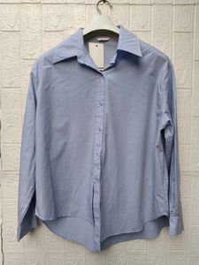 Korean Pintrest Classic Blue Button-Down Shirt