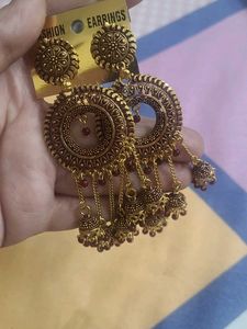 Boho Oxidized Jhumka Earrings