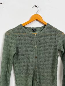 Chic Green Crochet Knit top