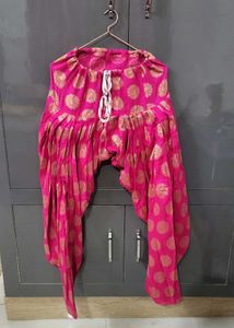 Vibrant Pink Embroidered Kurta patiala salwar set