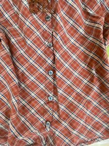Plaid Off-Shoulder Puff Sleeve Top