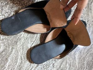 Black Flat Mules