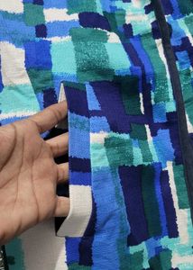 Vibrant Abstract Print Blazer Jacket