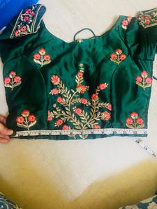 Emerald Green Embroidered Lehenga Choli Set