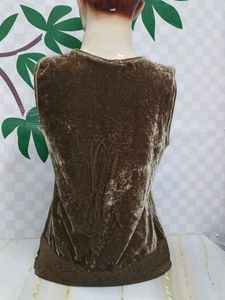 (300)Vintage Brown Lace Tank Top