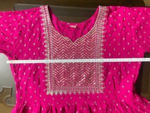 Embroidered Nyra cut Kurta Set with Dupatta