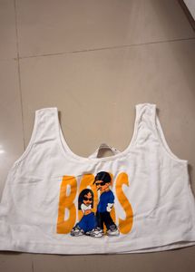 Graphic Print Crop Top