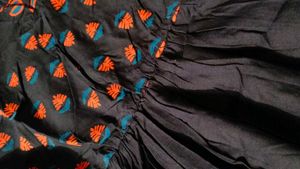 New Beautiful Sleeveless Navy Blue Ethnic Gown