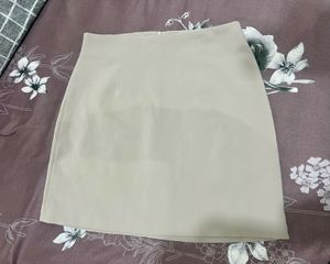 Classic Beige A-Line Mini Skirt