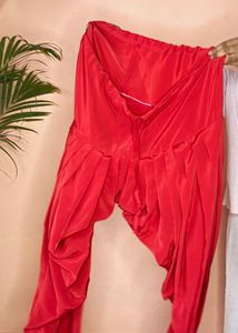 Vibrant Red Dhoti Pants