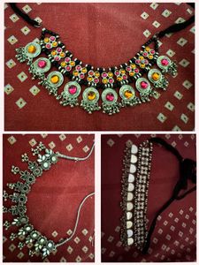 Boho Oxidised Necklace Set