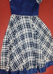 Blue &amp; White Plaid Maxi Dress