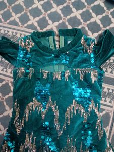 Beautiful Party Wear Sequence One Piece Dress
