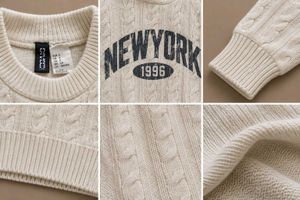 CREAM CABLE KNIT CROPPED SWEATER