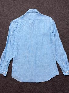 Men's Blue Linen Blend Shirt