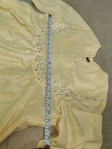 Beautiful Yellow Mirror Work Kurta