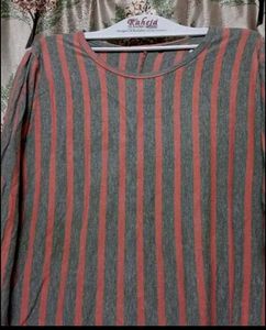 Striped Pink &amp; Grey T-Shirt