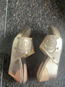 Gold Flats &amp; Sandals