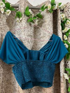 Chic Teal Corset Top