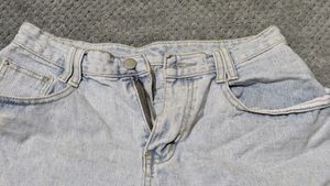 Light Wash Denim Patch Pocket Shorts