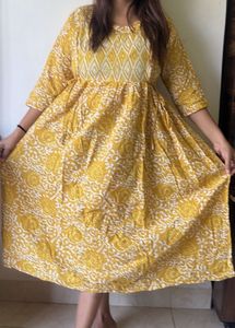 Yellow Floral Print Maxi Maternity Dress