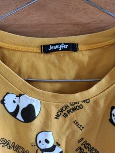 Jennyfer Women's Yellow Panda Top