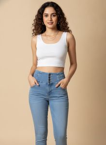 High Waisted Light Wash Jeans