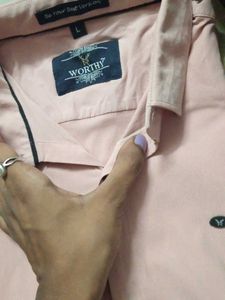 Men's Peach Full Sleeve Shirt