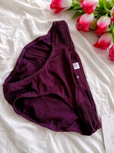 🇦🇱132.Burgundy High-Waisted Briefs