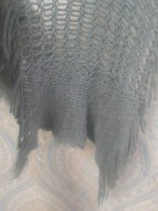 Chic Grey Crochet Shawl,for winters