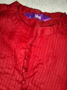 libas women maroon solid stright kurta