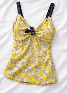 Yellow Floral Bikini Top