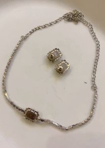 New Sparkling Crystal Necklace &amp; Earring Set
