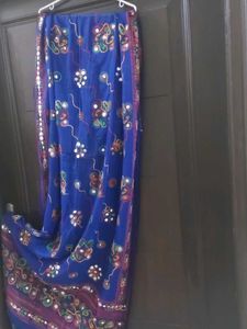 Women's Casual Kutch Embroidery Cotton Dupatta w b