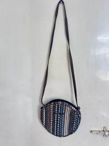 Striped Round Crossbody Bag