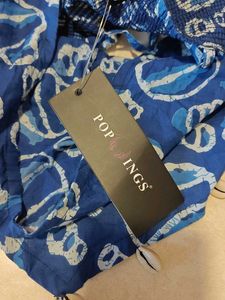 Bohemian Blue Shell Print Crop Top