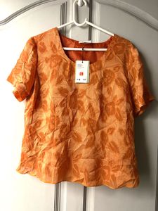 H&M Orange Floral Blouse