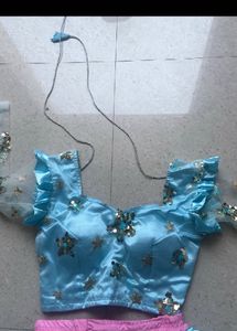 Designer Blue &amp; Pink Lehenga Choli