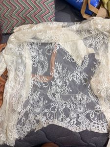 imported Vintage Lace Sheer Blouse