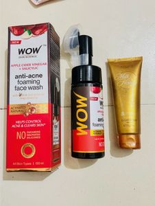 OFFER🔥WOW Anti-Acne Foaming Face Wash &gold scrub