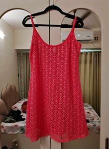 Bright neon pink dress Cover-Up