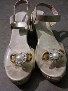 Elegant Embellished Wedge Sandals
