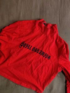 Red "Still Dreaming" Crop Top
