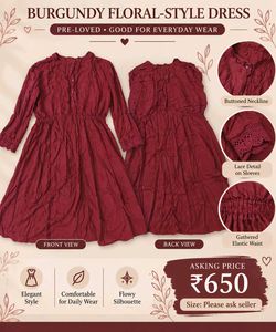 Burgundy Floral Dress - Pre-loved
