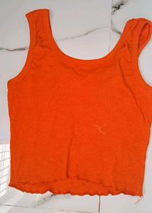 Orange Cropped Tank Top