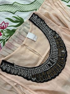 Sheer Beaded Neckline Top