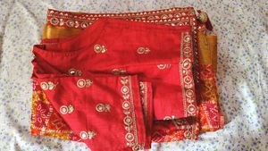 Vibrant Bandhani Saree with Embellished Border