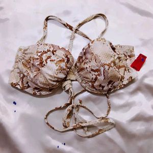 Snakeskin Print Bikini bra