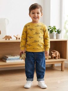 🦖🦕H&M Boys Yellow Dinosaur Print Sweatshirt
